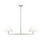 Z-Lite Leila Chandelier, 2-Light, 12 In.W x 42 In.L x 9.5 In.H, Brushed Nickel/White Linen 744-42L-BN - alternate 1